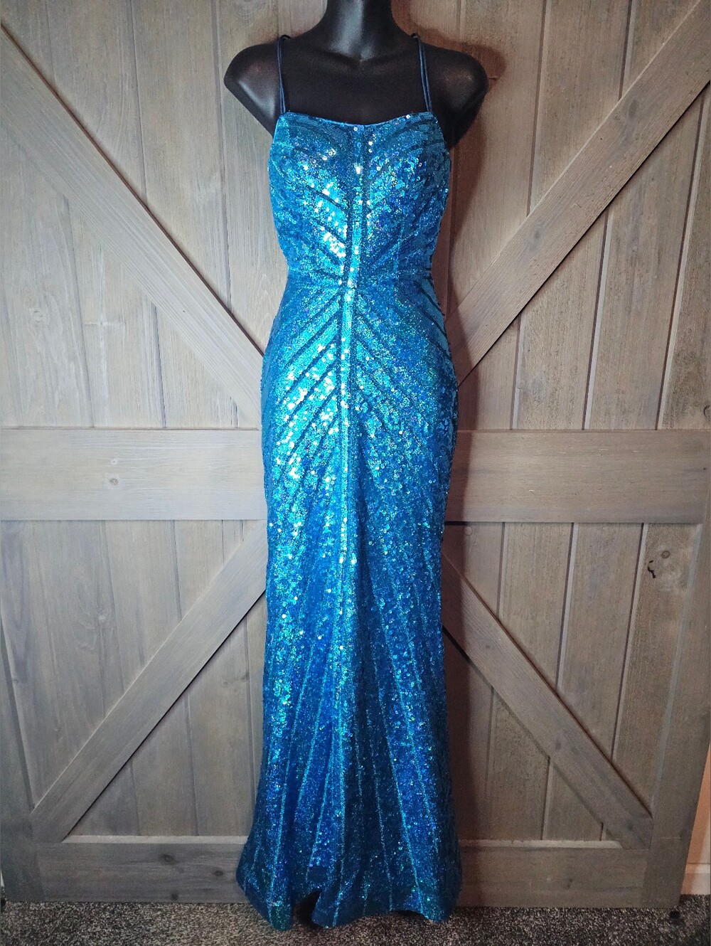 Clarisse Full Sequin Maxi Prom Dress sz 0